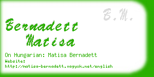 bernadett matisa business card